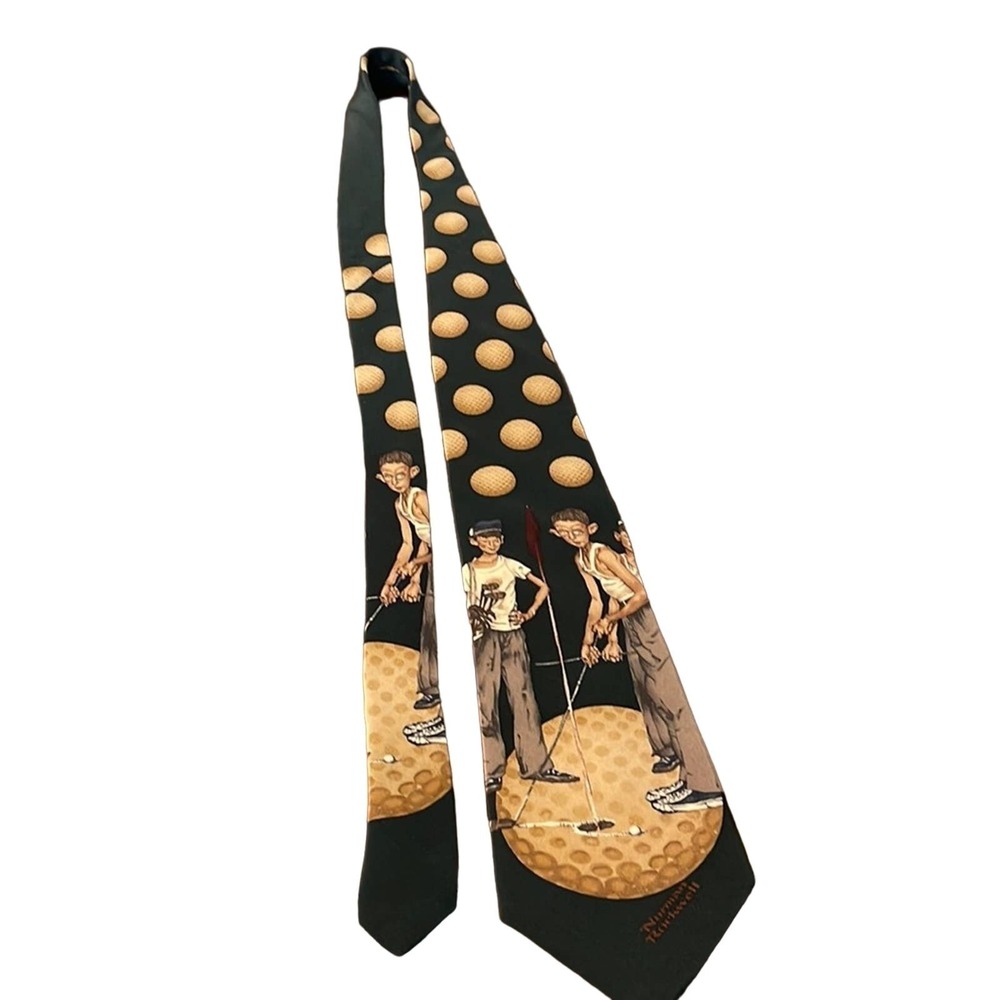 Brown‎ & Bigelow Norman Rockwell inspired Men's necktie Dark Green